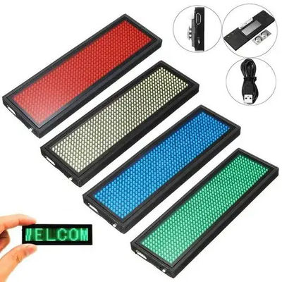ปรับแต่ง Led Scrolling Name Badge, 12x48 พิกเซล Led Name Tag สําหรับเหตุการณ์